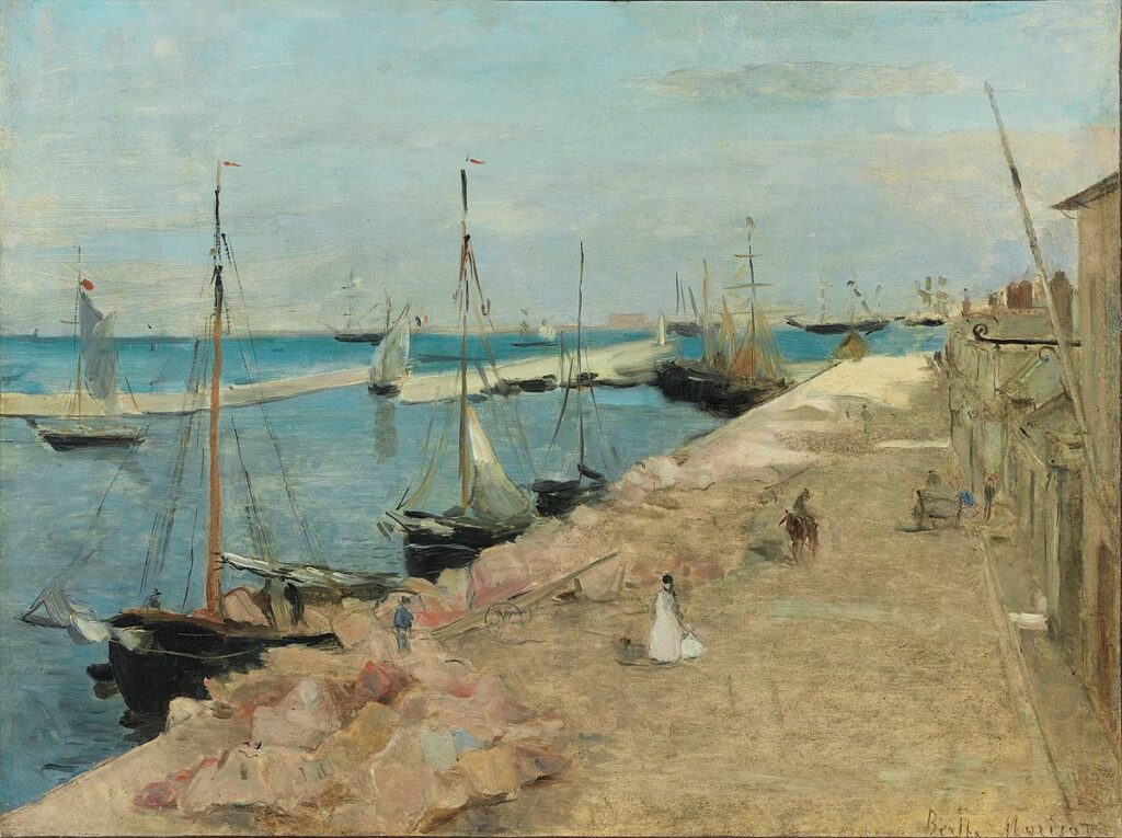 Berthe Morisot, 1IE-1874-107, Marine. Option: 1871, CR16, The harbour at Cherbourg, 42x56, YUAG New Haven