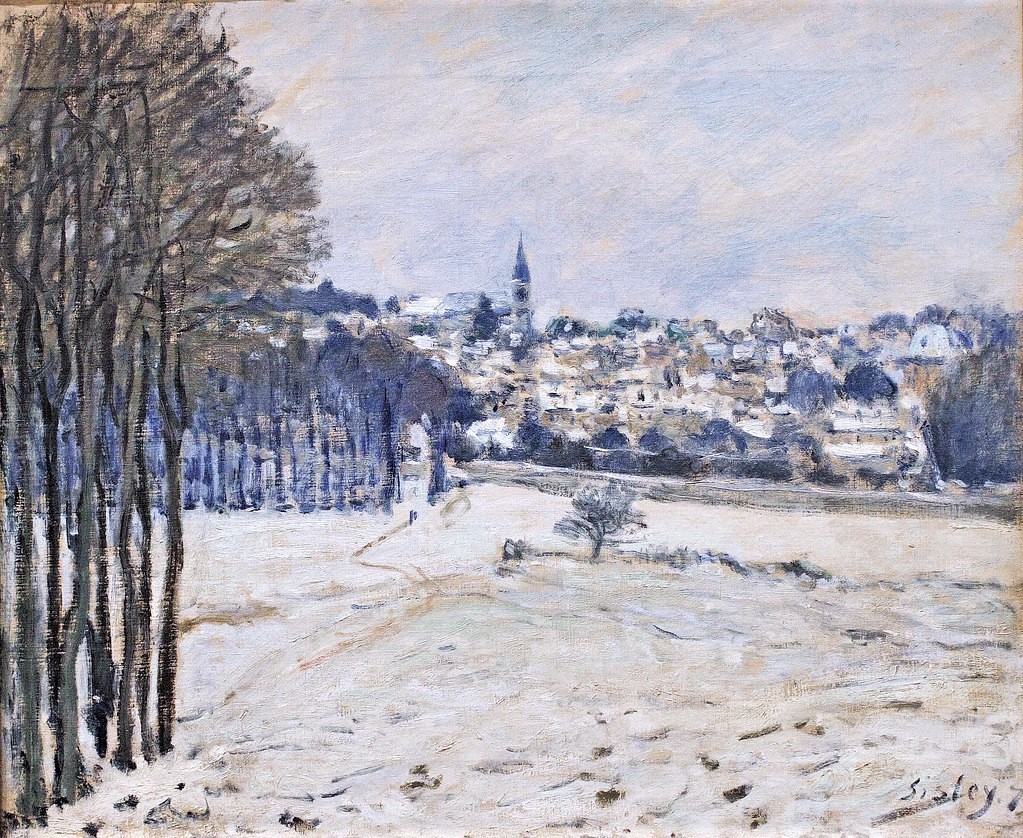 Alfred Sisley, 3IE-1877-224, Village de Marly, effet de neige. Maybe(??): 1875-6, CR153, La neige à Marly-le-Roi, 46x55, Orsay