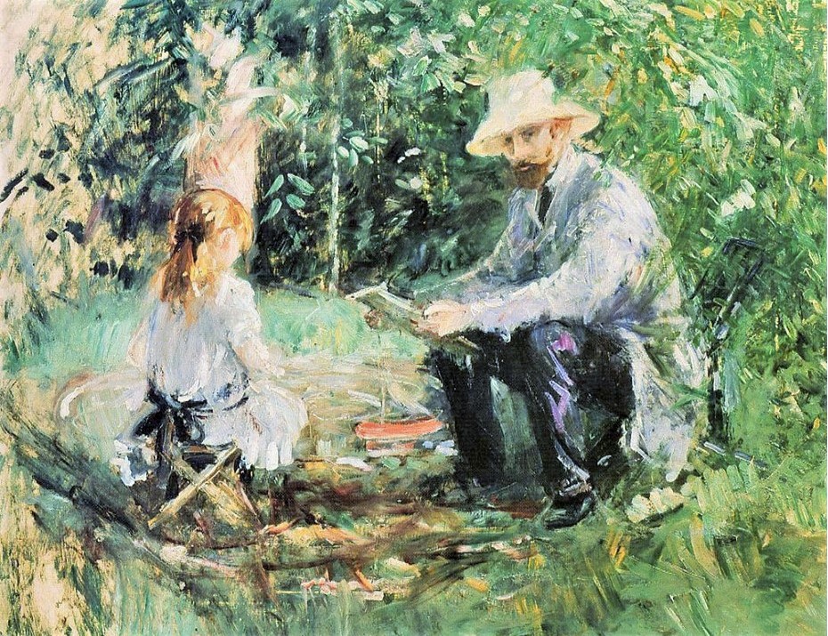 Berthe Morisot, 1883, CR137, Eugene Manet and His Daughter in the Garden, 60x73, private