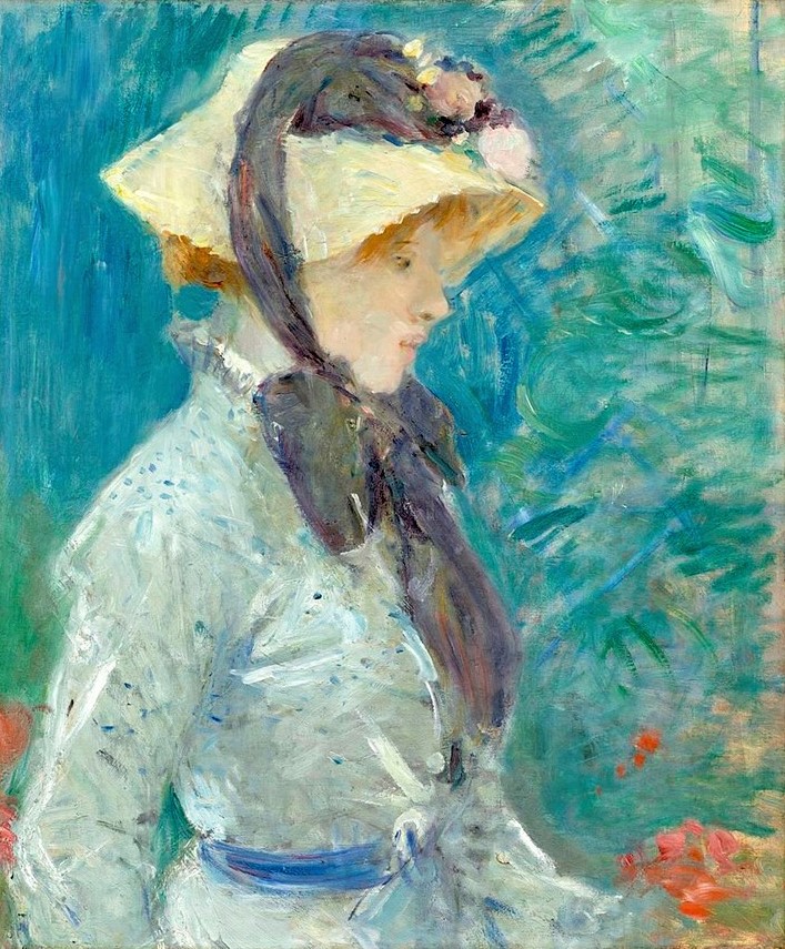 Berthe Morisot, 1884, CR155, Young Woman with a Straw Hat, 56x47, NGA Washington