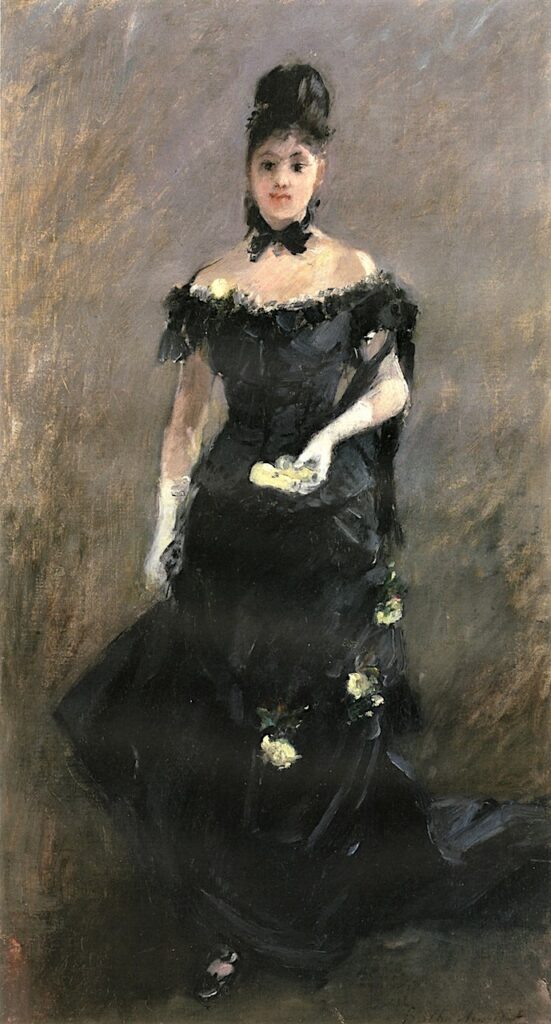 Berthe Morisot, 2IE-1876-178, Figure de femme. =1875, CR59, Woman in Black (Before the Theater), 57x31, A2017/02/28