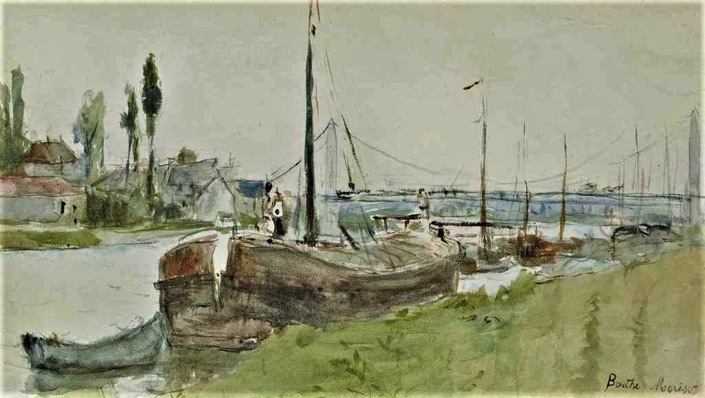 Berthe Morisot, 3IE-1877-129, Aquarelle. Maybe(?): 1876, CR638, L'Oise à Maurecourt, wc, 15x26, A2012/05/22