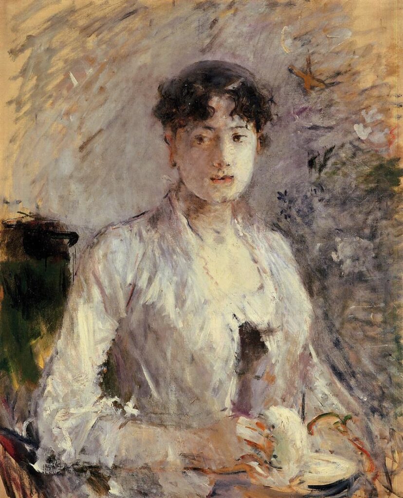 Berthe Morisot, 6IE-1881-58, Jeune femme en rose. Compare: 1880, CR90, Jeune femme en mauve, 73x60 or73x39, A2002/05/08