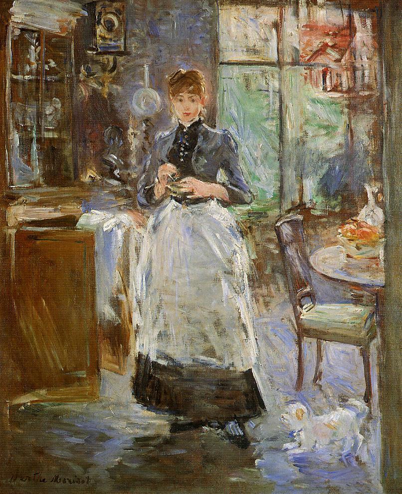 Berthe Morisot, 8IE-1886-85, Petite servante =1886, CR194, In the Dining Room, 61x50, NGA Washington