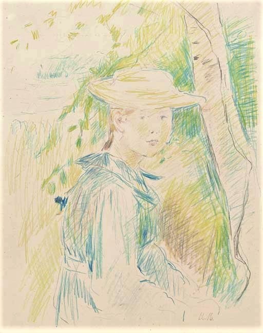 Berthe Morisot, 8IE-1886-92-2, Série de dessins. Maybe(??) 18xx, Portrait de Paule Gobillard, dr, 31x24, A2007/05/10