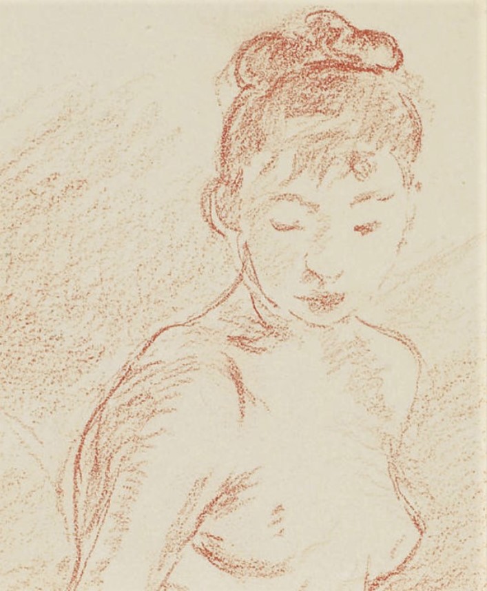 Berthe Morisot, 8IE-1886-92-4, Série de dessins. Maybe(??): 1886ca, Nude (detail), dr, 31x25, A2008/12/02