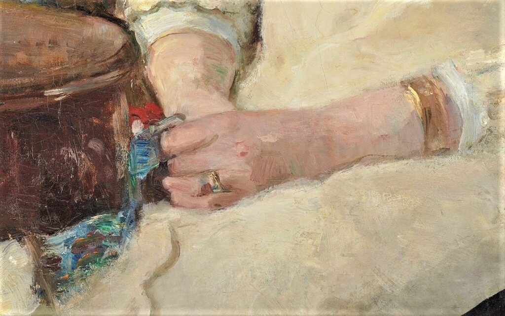 Berthe Morisot, S1870-2039, Portrait de Mmes =1869, CR20, Mother and Sister of the Artist (detail) 101x82, NGA Washington (iR8;iR2;iR8;iR1;R3,p88)