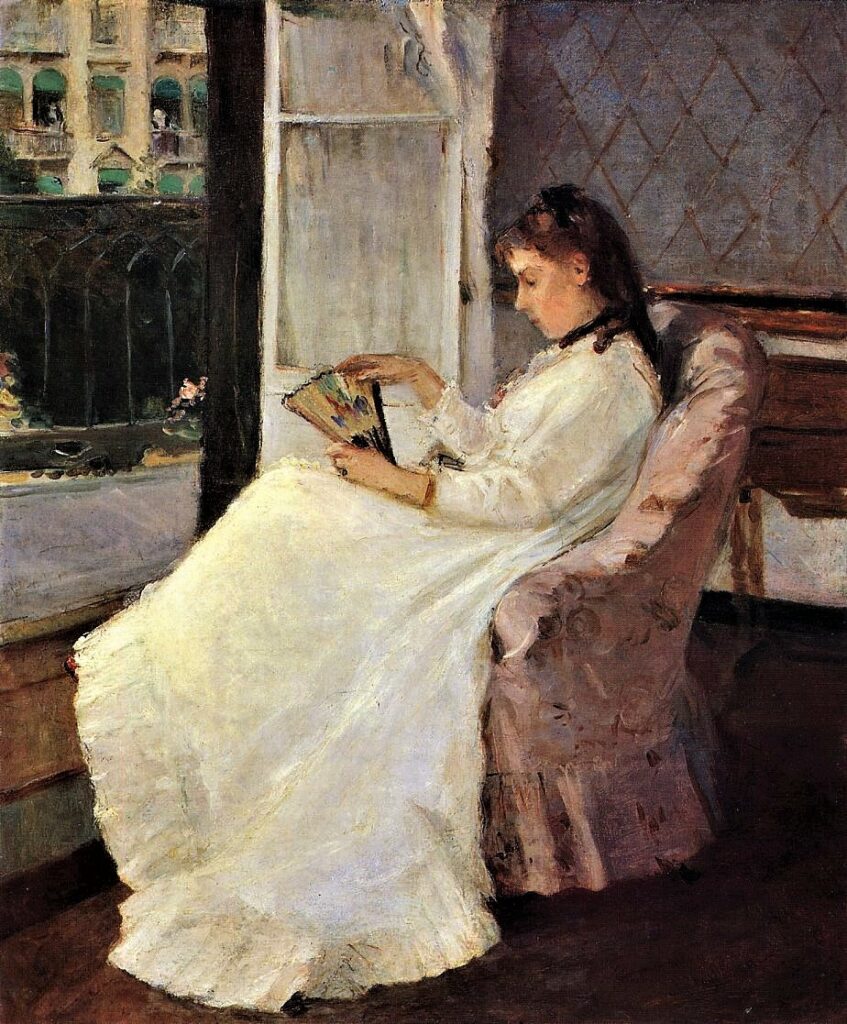 Berthe Morisot, S1870-2040, Jeune femme à sa fenêtre =1869, CR18, Edma Pontillon at a Window, 54x45, NGA Washington (iR2;Mx;R100,p24)