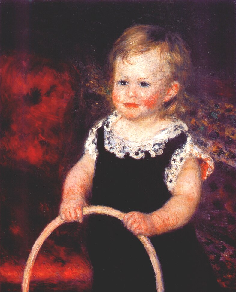 Auguste Renoir: 2IE-1876-215, Portrait d'enfant; Appartient à M. Choquet. Uncertain option 2: 1875ca, Child with a hoop, 62x48, Baltimore MA (iR52;R30,no154;R2,p164;M24)