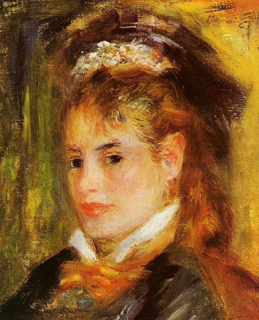 August Renoir, 3IE-1877-200, Tête de jeune fille. Uncertain option 2: 1876, Portrait of a Young Woman, 27x22, private (iRx;R30,no265;R2,p206)