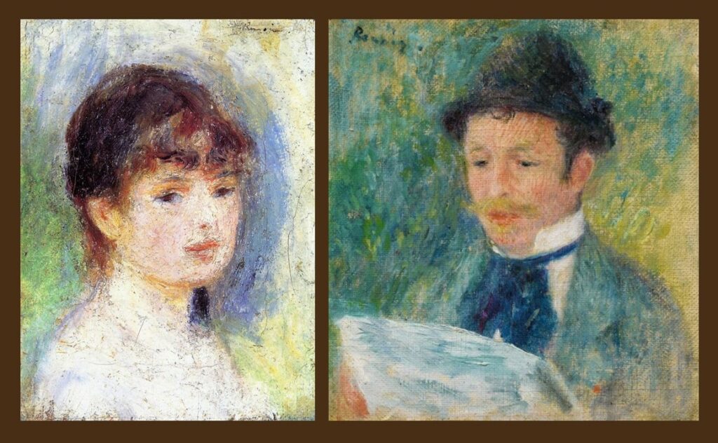 Auguste Renoir: 3IE-1877-203, Deux têtes =?? 1877, Portrait of a Young Woman, 18x14, private (iRx) + 1877ca, Portrait du Baron Barbier, 18x16, A2018/10/18 (iR14;R30,no276) (R2,p206;R90I,p176+180)