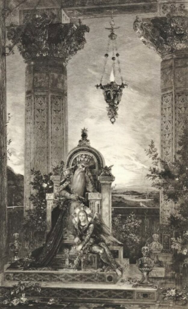 Félix Bracquemond, SdAF-1884-4250 + XX-1885-5. Probably: 1884, B348, David, d’après Gustave Moreau, etch, 71x45, A2012/11/29 (iR10;iR105;iR13;iR1)