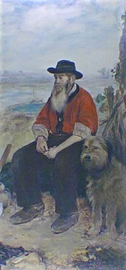 Jean-François Raffaëlli, SNBA1908-967, Le bucheron et son chien. Probably: 18xx, The woodcutter (lumberjack) and his dog, 226x106, MNBA Buenos Aires (iR6;iR22;iR1;aR7)