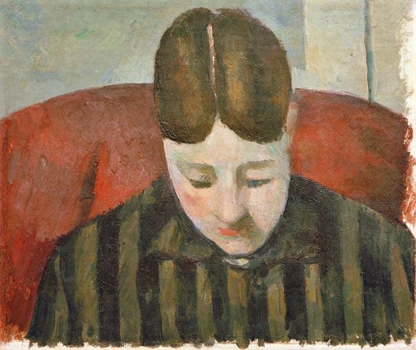Paul Cézanne, 3IE-1877-28, Figure de femme, étude d’après nature. Maybe: 1877ca, CR228+FWN441, Portrait of Mme Cézanne with bowed head, 26x30, xx (iR246;iR248;iR194,no441;R189,no228;R2,p204;R48,no229)
