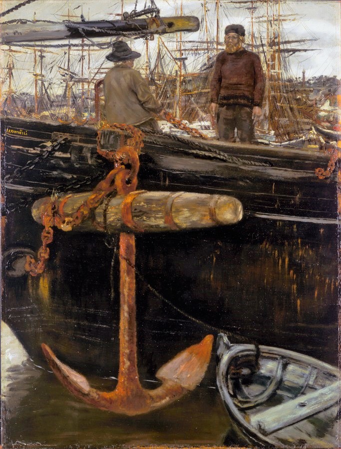 Jean-François Raffaëlli, se1884-86, L’Ancre. Maybe: 18xx, Sailors from the North, on panel, 68x53, NM Stockholm (iR6;aR7,p232;aR14,p13)