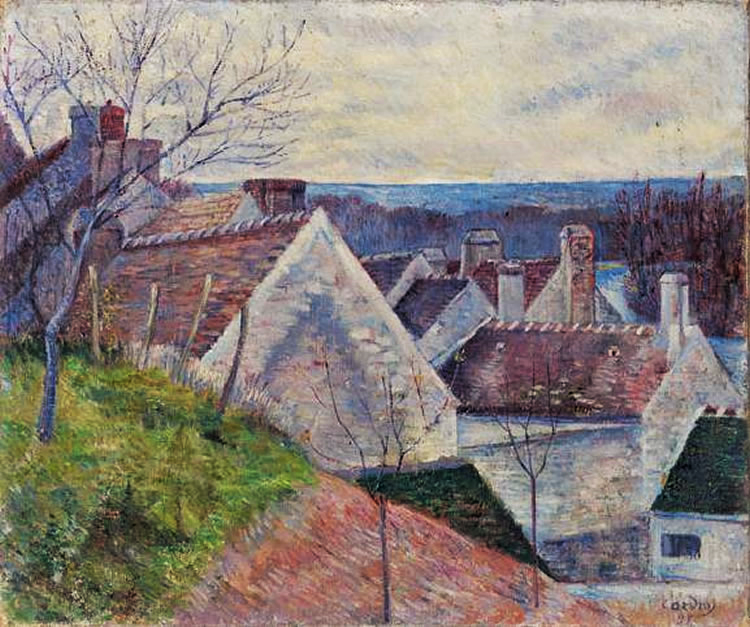 Frédéric-Samuel Cordey, 1892 (1890), The roofs, morning, 97x117 (38x46), A2008/06/27 (iR2;iR13;iR4;iR46;iR22;iR251;iR260). Compare: SdA1903-144, Le toit rouge.