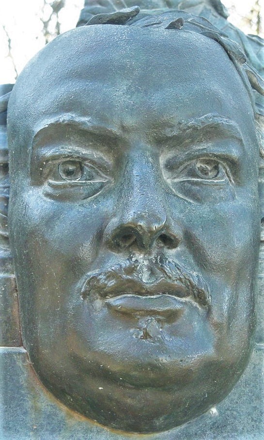 Zacharie Astruc, SdAF-1883-3293-2, Le Marchand de masques; statue, bronze, Balzac =1883ca, mask of Balzac, bronze, xx, Jardin de Luxembourg (iR6;aR18;iR1)