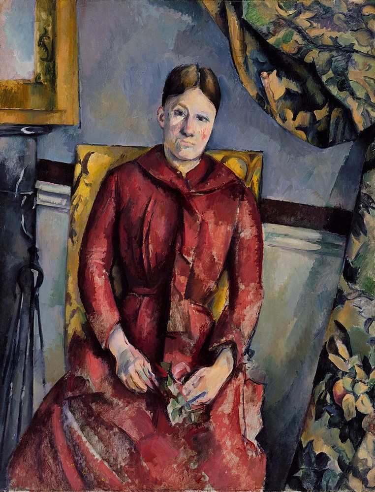 Paul Cézanne, 1888-90, V570, FWN493, Mme Cézanne (Hortense Fiquet in a Red Dress), 117x90, Metropolitan (iR3;R48,no572;R189,no570;iR194,no493;M23,no62.45) SdA-1907-18