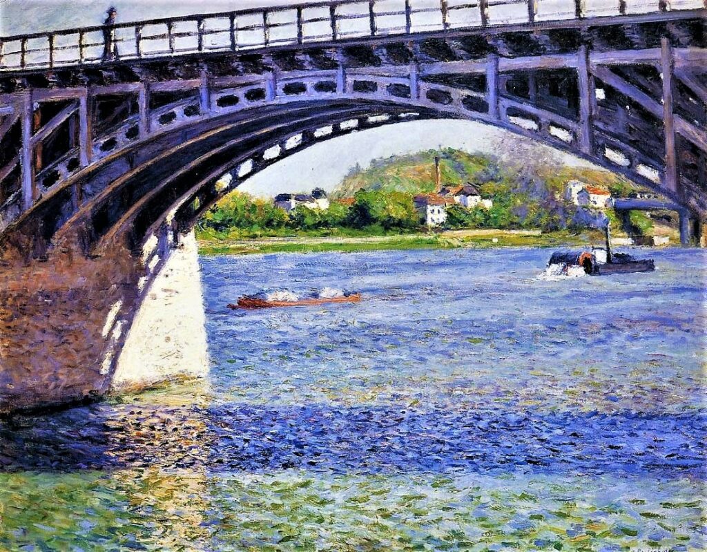 Gustave Caillebotte: 1885, CR310/334, The Argenteuil Bridge and the Seine, 65x82, Josefowitz coll Lausanne (iR2;iR11;R17,p155;R41,p17;R3,p244;R101,no310;R102,no334) Compare: 7IE-1882-17+hc1, La Samaritaine.