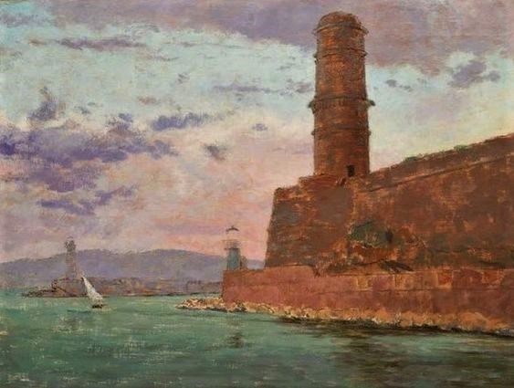 Henri Rouart, 1891ca (1879-1901ca), S-, View on (the lighthouse of) Collioure, 58x72, private (iR64;aR21;R92,no36;R2,p356). Compare: 6IE-1881-127, Entrée du port de Portrieux + 131, Port d’Antibes.