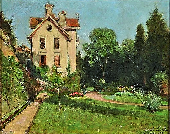 Gustave Colin: 1894, Sbr, The Garden House, 33x40, private (iR2;iR35;iR1) =?? SNBA-1895-297, Manoir abandonné.