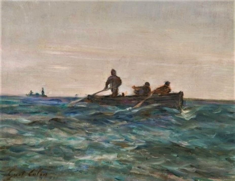 Gustave Colin, 18xx, Boat on the ocean, 26x33, A2010/02/19 (iR13;iR11;iRx;iR1) Maybe?: SNBA-1894-263, Pleine mer.