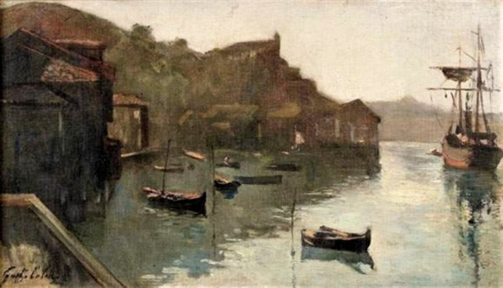 Gustave Colin, 18xx, The harbour (HW of Pasajes?), 33x55, A2007/06/27 (iR13;iR17;iR10). Maybe?: SNBA-1903-302, La rade de Pasajes (Espagne).