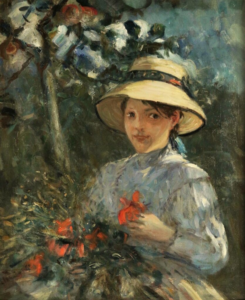 Gustave Colin, 18xx, Little girl with flowers, 61x50, xx (iR10;iR1) Maybe?: SNBA-1899-365, Jeune fille (étude)