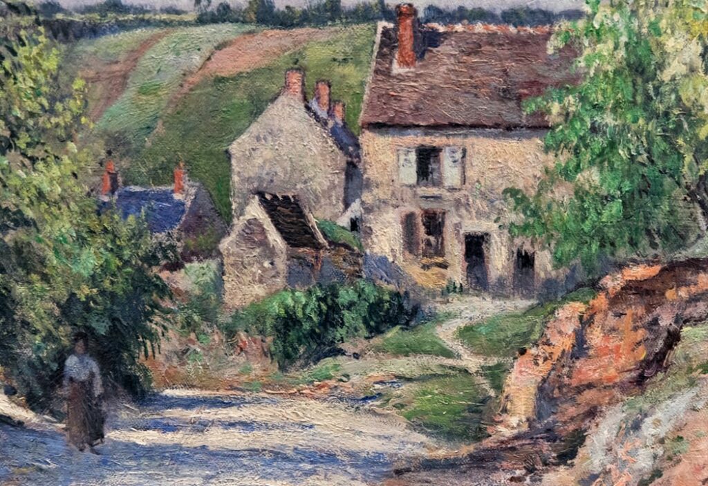 Victor Vignon, 6IE-1881-161, Chemin creux à Saint-Waast. Maybe?: 1880-85, Road with thatched cottages (detail), 33x41, MF Aix-les-Bains (iR94;R272,no18;R2,p356;iR1;R90I,p328;M13)