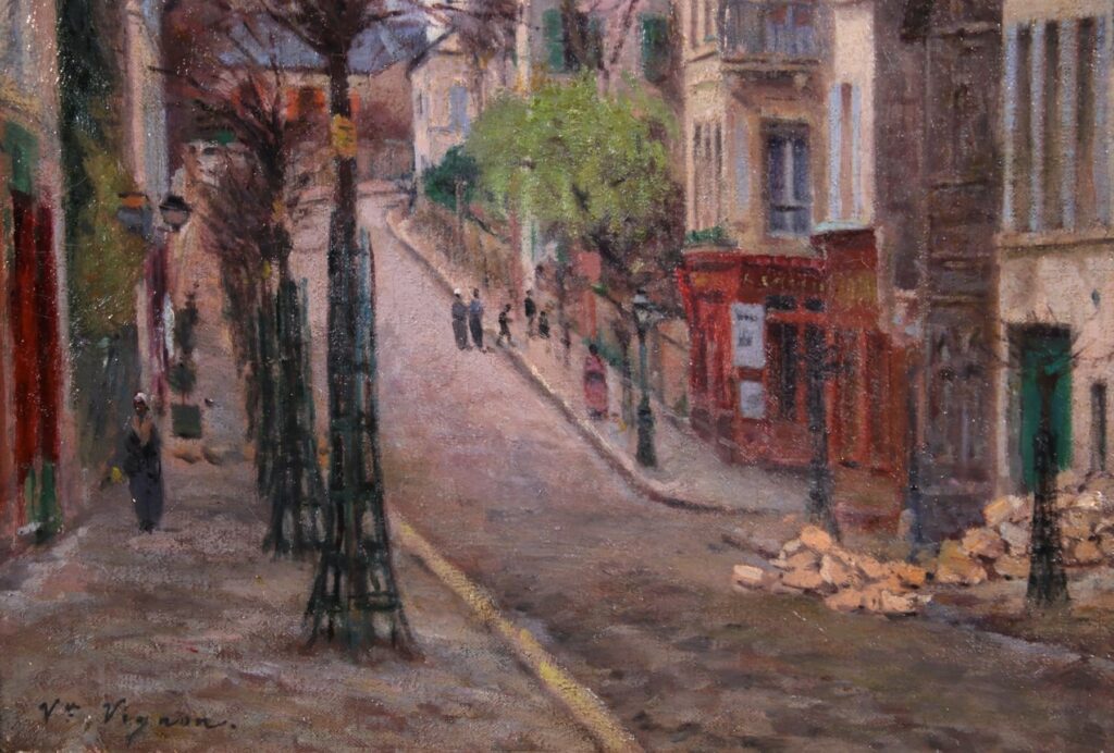 Victor Vignon, 1880, Sbl, Montmarte (detail), 46x32, xx (iR317)