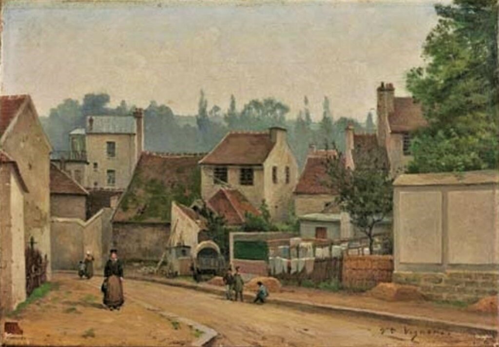 Victor Vignon, 6IE-1881-159, Montbuisson, Seine-et-Oise. Maybe??: 18xx, Rue du village animée, 25x36, A2005/06/15 (iR13;R2,p356;iR1;R90I,p328)