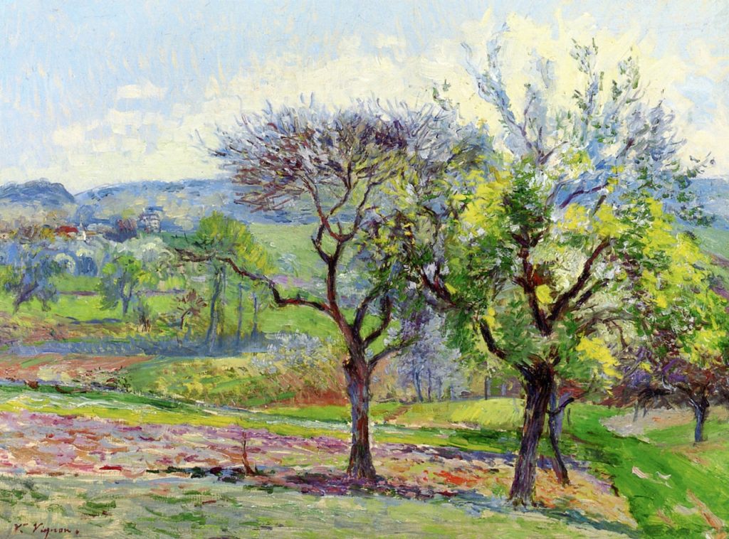 Victor Vignon, 7IE-1882-192, Louveciennes. Maybe?: 18xx, Spring Landscape, 49x65, A2005/01/19 (iR2;iR14;iR13;R2,p394;iR1;R90I,p377;R90I,p407).