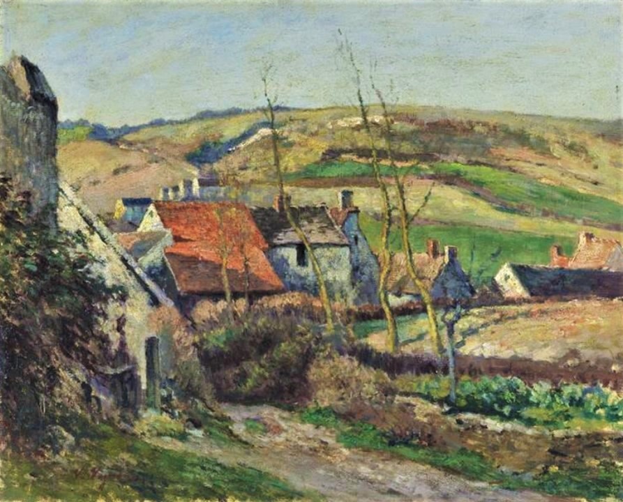 Victor Vignon: 8IE-1886-234bis, Sente d’Auvers. Maybe?: 1878-85, Sbl, Landscape at Auvers-sur-Oise (houses in the valley), 34x42, Orsay (iR23;iR127;R272,no10;R2,p447;iR1;R90I,p425;M1) =? BJ1921-20, Vue d’Auvers (R272,p31)