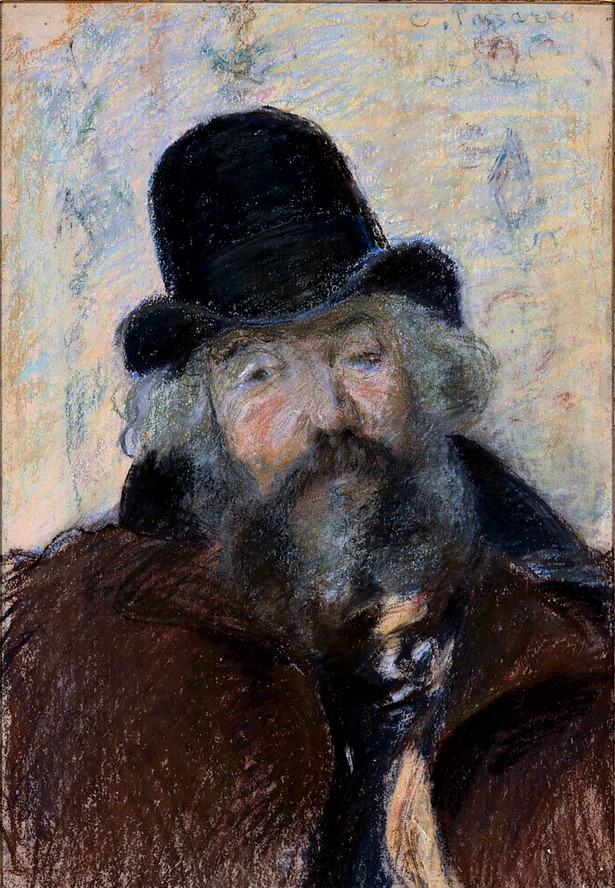 Camille Pissarro, 1874-75ca, PV1524, Ludovic Piette avec un châpeau rond, pastel, 43x29, private (aR4;iR6;aR2;R1,p50;R116II,p69)