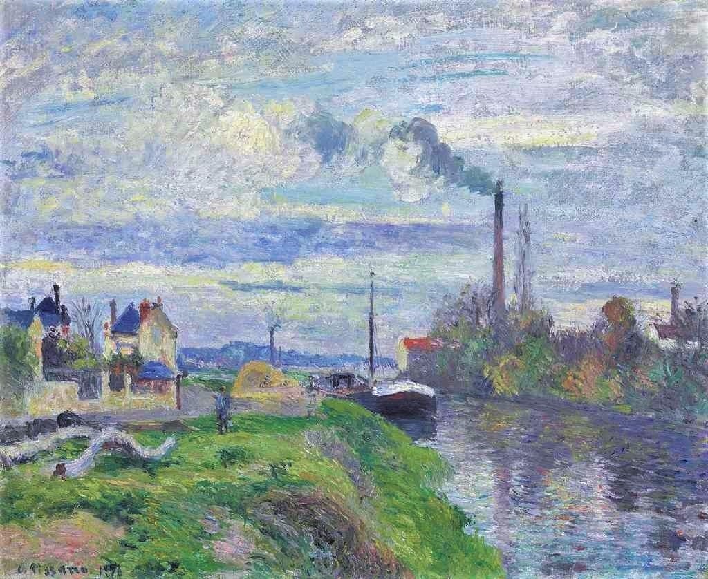 Camille Pissarro, 3IE-1877-173, Bord de l’Oise, route d’Auvers. Maybe?: CCP456, 1876, Le quai du Pothuis à Pontoise, 46x55, A2014/05/06 (iR11;R116,CCP456;R2,p206)