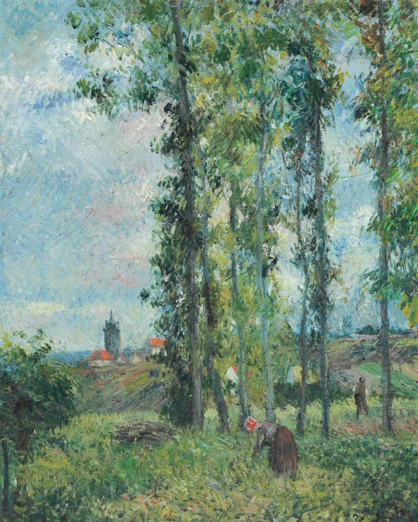 Camille Pissarro, 4IE-1879-177, Les peupliers, matinée d´été. Maybe?: CCP600, 1879ca, Landscape at Pontoise (Fond de Saint-Antoine), 41x33, A2015/05/15 (iR10;iR6;iR15;R116,CCP600;R2,p270)