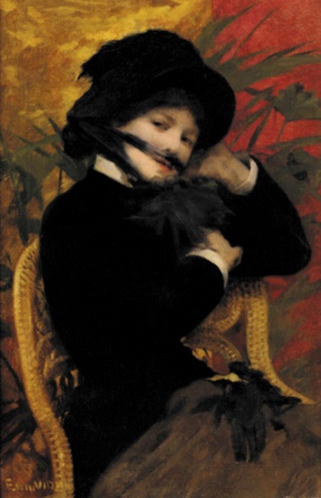Eugène Vidal, 5IE-1881-150+hc, La petite femme voilée. Maybe: 18xx, Élégant assise, 65x32, A1999/06/16 (iR14;iR13;R2,p356;R90I,p334)