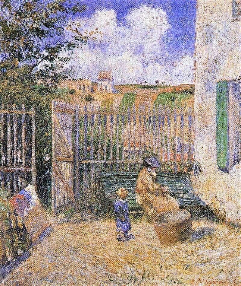 Camille Pissarro, 6IE-1881-66, Une cour à l’Hermitage, étude, appartient à M. P. Compare: CCP635, 1880, The courtyard at the rondest house, Pontoise, 54x45, OMA Kurashiki (iR10;iR94;R116,CCP635;M129)