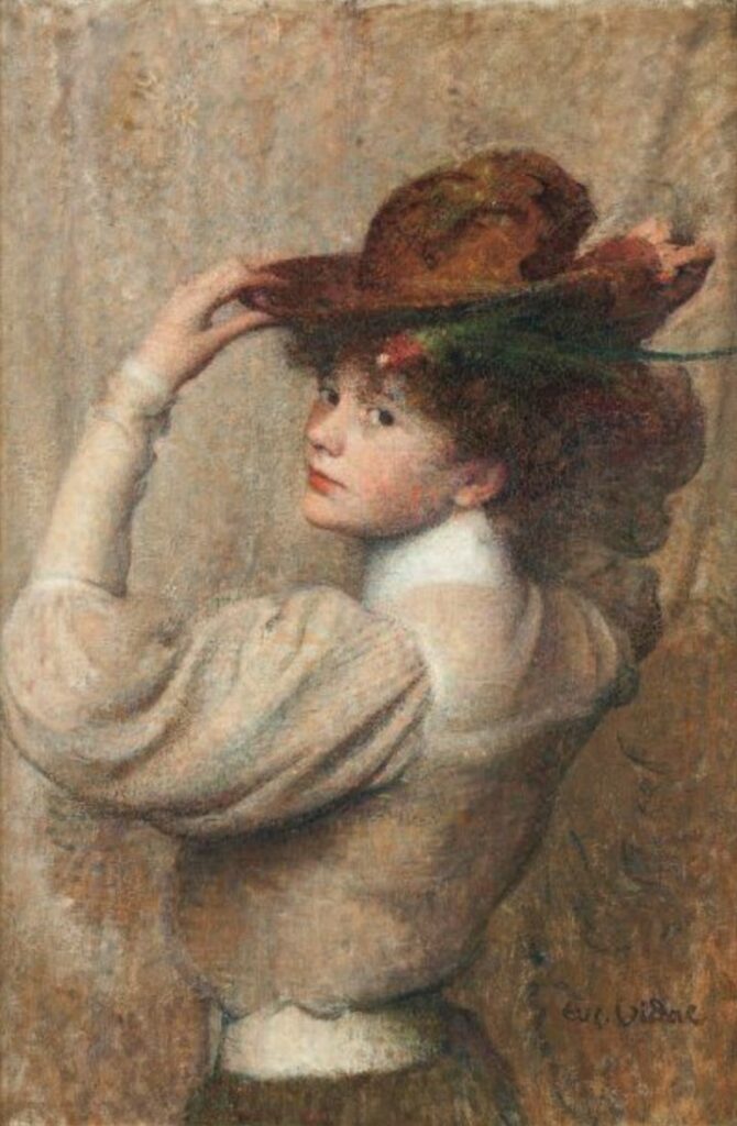 Eugène Vidal, SNBA1907-1191, Françoise. Maybe??: 18xx, Elégante au chapeau et au perroquet, ?cm, xx (iR85;iR10;iR1)