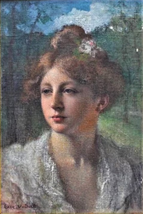 Eugène Vidal, SdAF-1882- 2619, Portrait de Mlle N. H… Compare: 1895-1908ca, Portrait of a young girl, 36x25, A2017/12/12 (iR11;iR10;iR1)