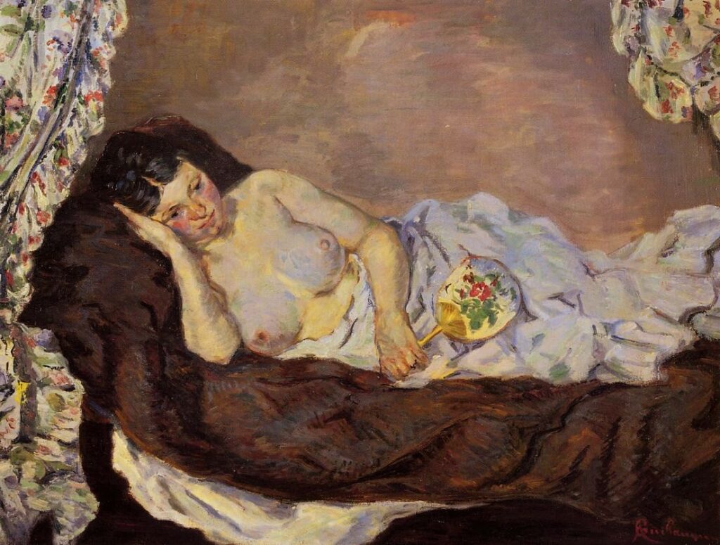 Armand Guillaumin, 3IE-1877-71, Femme couchée = 1877ca, CR51, Reclining nude woman, 50x65, Orsay (iR6;iR59;R11,p337;R2,p204;R90II,p74+92;R124,no51) = former Gachet collection