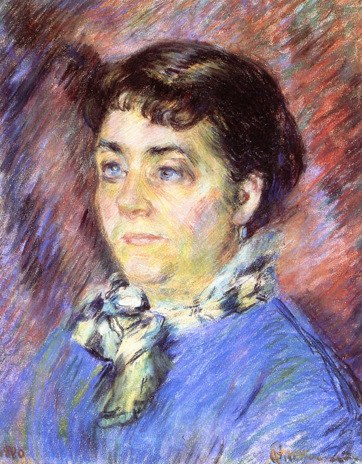 Armand Guillaumin, 5IE-1880-83, Mme M.; pastel =1880, SbrDbl, Portrait of Mme Martinez, pastel, 43x35, private (iR2;R90II,p151+167;R2,p312)