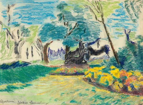 Armand Guillaumin, 7IE-1882-55, Jardin, pastel =?? 1xxx, Jardin du Luxembourg, pastel, 48x63, A2018/12/07 (iR11;R2,p395)