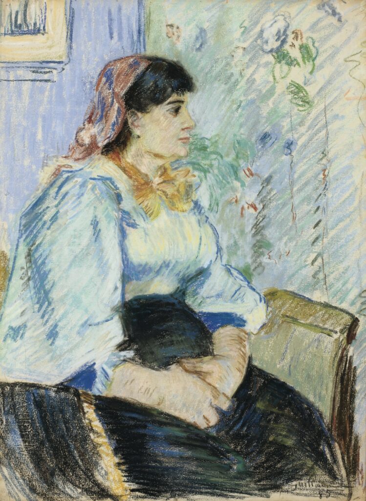 Armand Guillaumin, 8IE-1886-78, Portrait (pastel) =??1885, SDbr, Italian woman, pastel, 59x44, A2017/03/23 (iR14;iR11;R2,p445)