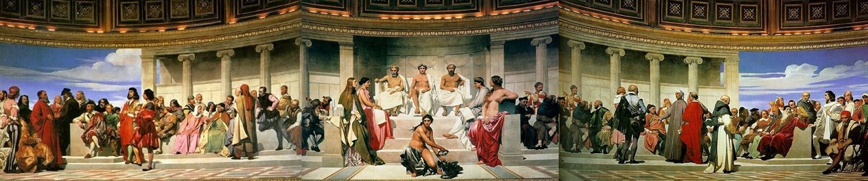 Paul Delaroche (1797-1856), 1841-42, Hémicycle des Beaux-Arts, ?x2700, mural École National Superieure des Beaux-Arts Paris (iR6;iR3;R293,p406)