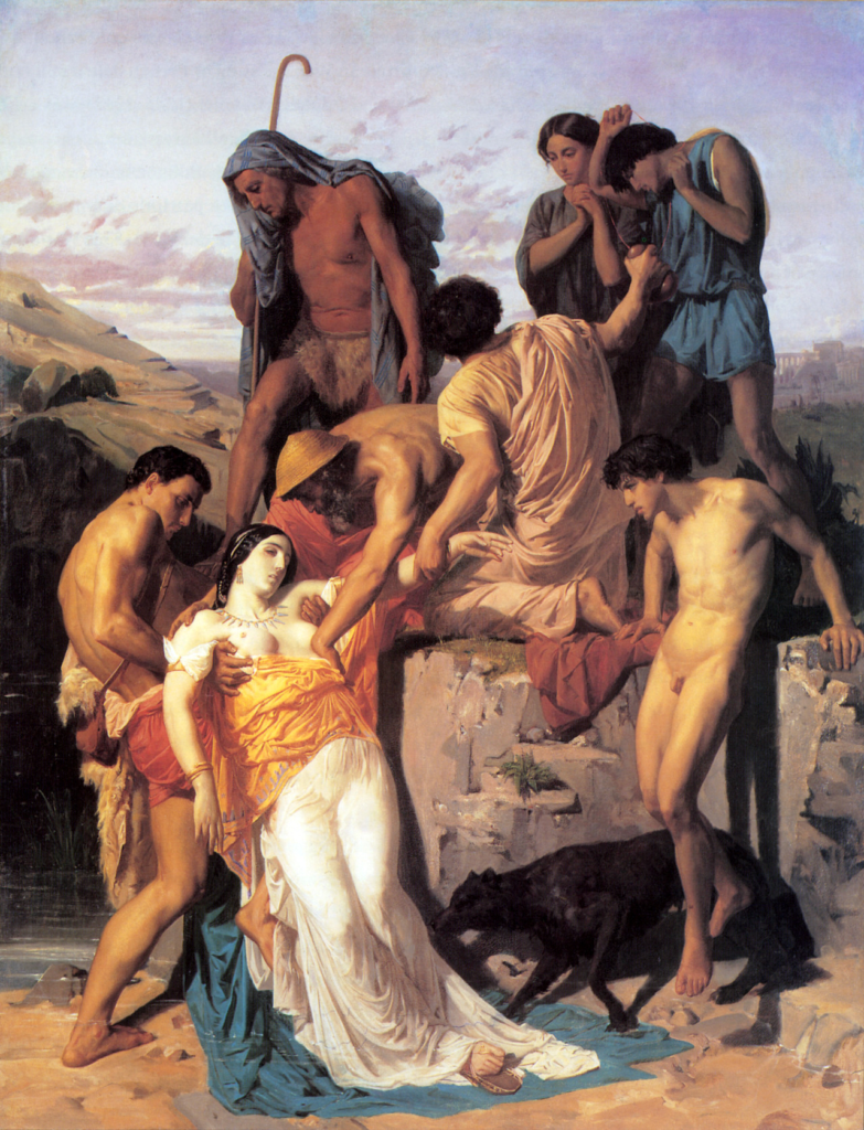Bouguereau (William-Adolphe; 1825-1905): 1850, Zenobia Found by Shepherds on the Banks of the Araxes, 148x118, MENSBA Paris = Prix de Rome for history painting in 1850 (iR2;iR3;iR23;M9)