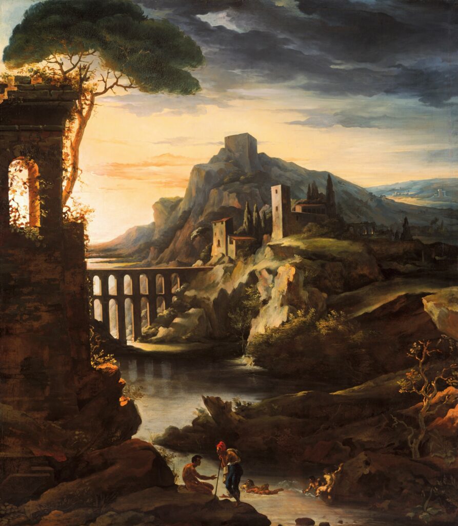 Géricault (1791-1824): 1818, Evening (Landscape with an Aqueduct), 250x220, Metropolitan (iR10;M23;iR2)