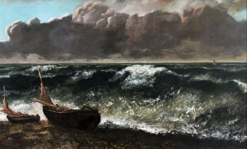 Courbet (1819-77): 1869, The Wave, 90x135, MuMa Le Havre (iR10;iR8;iR2;iR1;R231;R63,p113;M15) =S1870-671, La mer orageuse =EU-1878-214 =EU-C-1889-205 =EU-C-1900-149, La vague