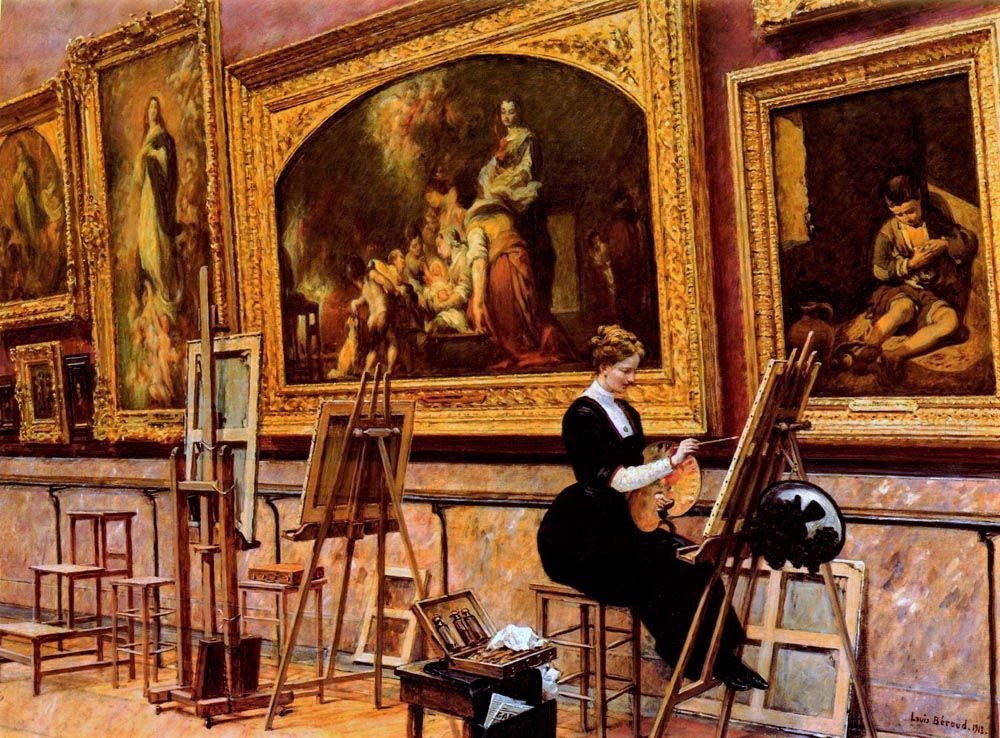Béroud (Louis; 1852-1930): 1912, Peintre copiant un Murillo au musée du Louvre, xx, private (iR6;R9,p80)