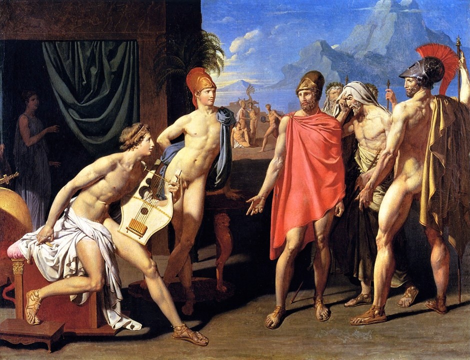 Ingres (1780-1867): 1801, Achilles Receiving the Envoys of Agamemnon, 110x155, MENSBA Paris (iR2;iR23;M9) =Prix de Rome 1801